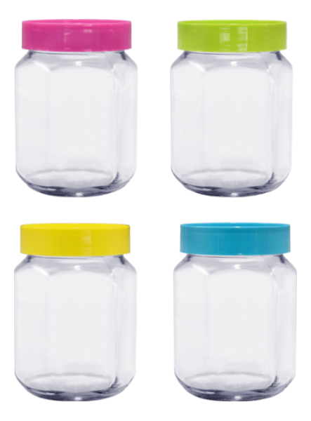 Image for ขวดโหล 6 เหลี่ยม ฝาสี 640 ml. 159580 KEY